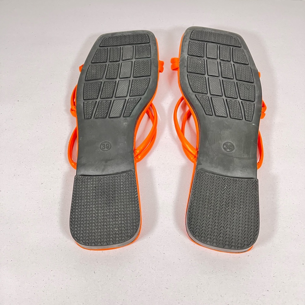 2 Pair Of Slide Sandals Denim & Orange - Picture 12 of 13